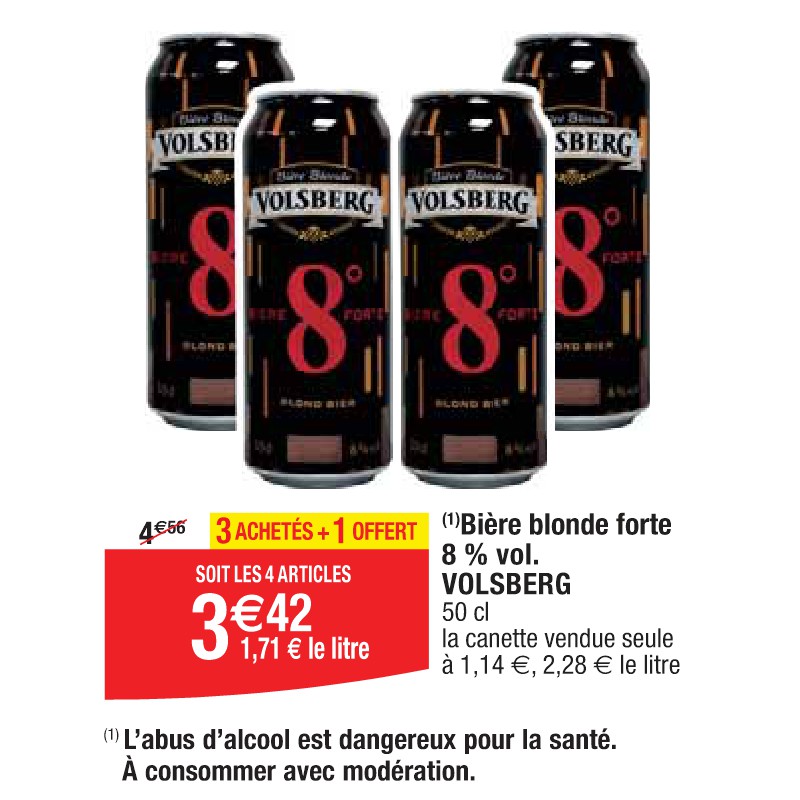 Bière blonde forte 8 % vol. VOLSBERG