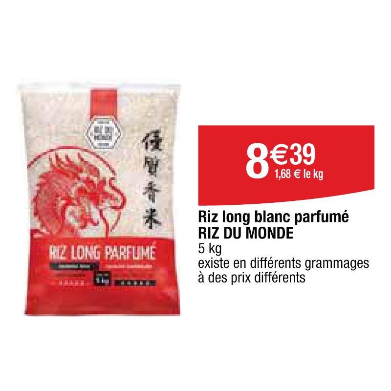 Riz long blanc parfumé RIZ DU MONDE