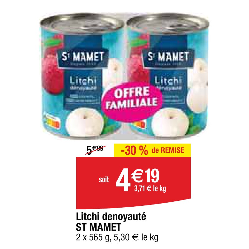 Litchi denoyauté ST MAMET