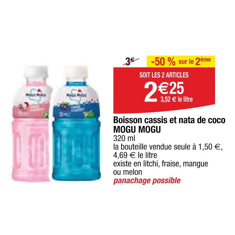 Boisson cassis et nata de coco MOGU MOGU