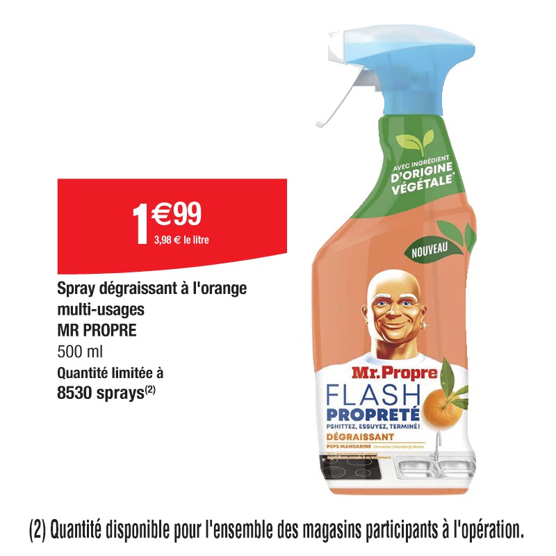 Spray dégraissant à l'orange multi-usages MR PROPRE