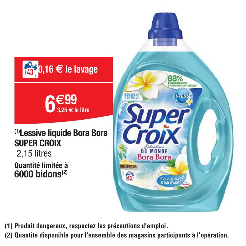 Lessive liquide Bora Bora SUPER CROIX