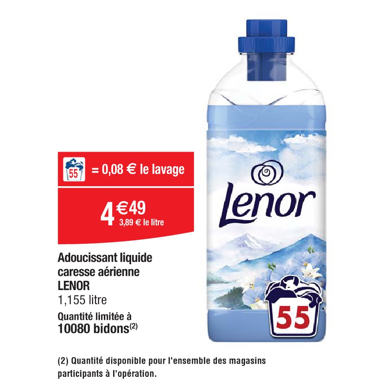 Adoucissant liquide caresse aérienne LENOR