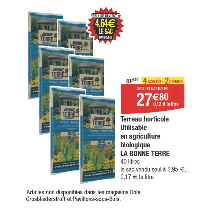 Terreau horticole Utilisable en agriculture biologique LA BONNE TERRE