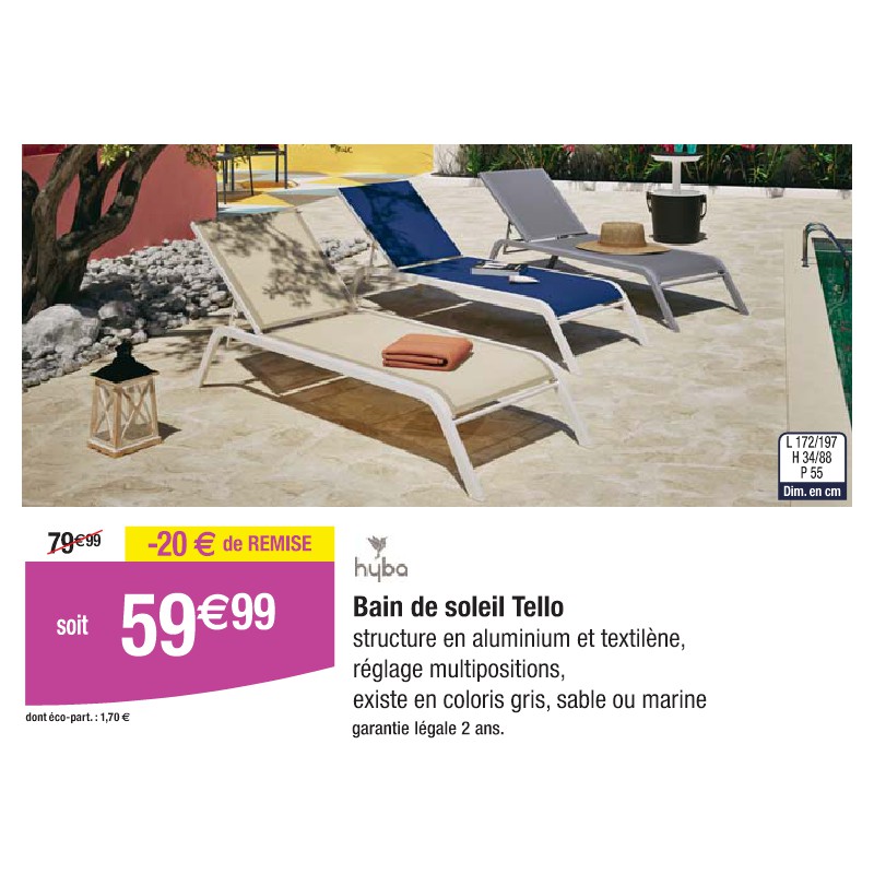 Bain de soleil Tello Cora Profiter enfin de son jardin