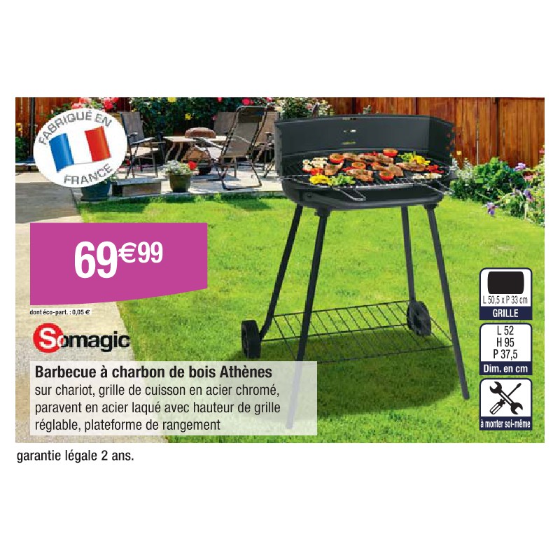 Barbecue à charbon de bois Athènes Cora Profiter enfin de son jardin