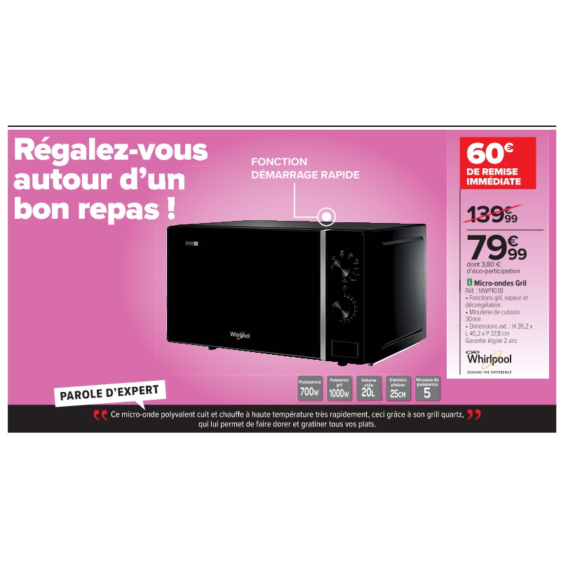 Micro-ondes Gril WHIRLPOOL