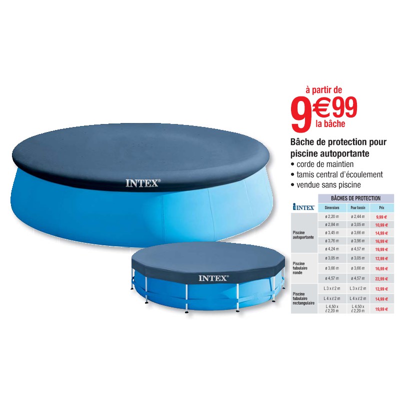 Bâche de protection pour piscine autoportante Cora Piscine et spa