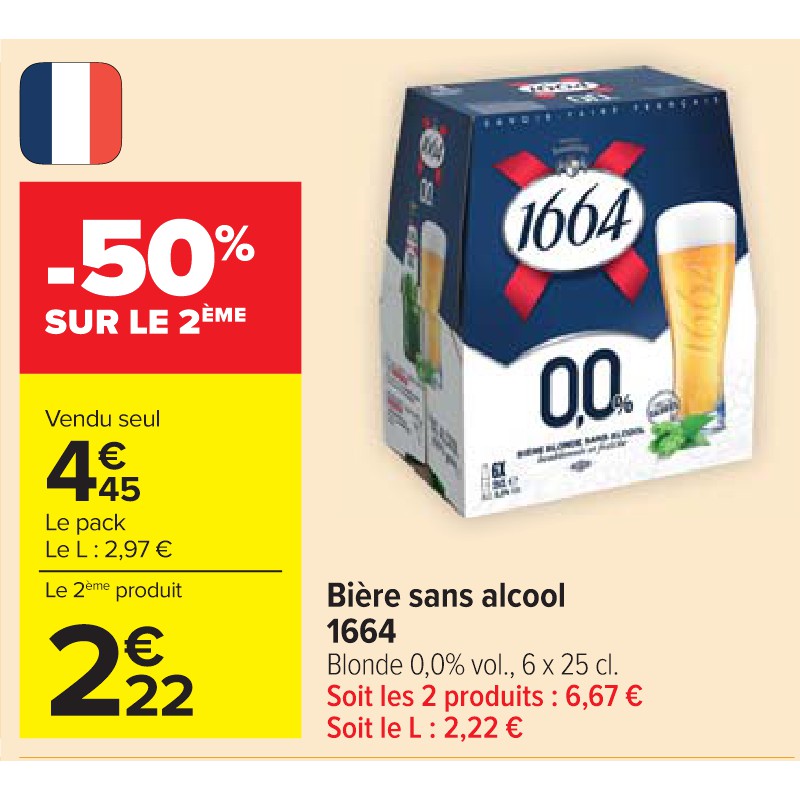 Bière sans alcool 1664