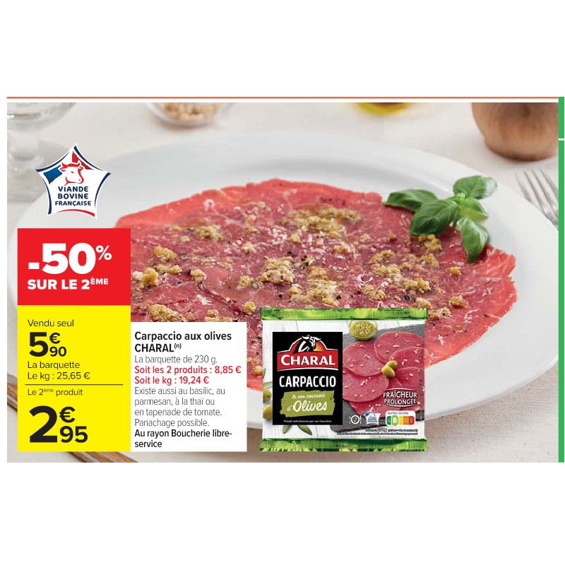 Carpaccio aux olives CHARAL