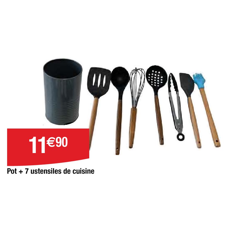 Pot + 7 ustensiles de cuisine
