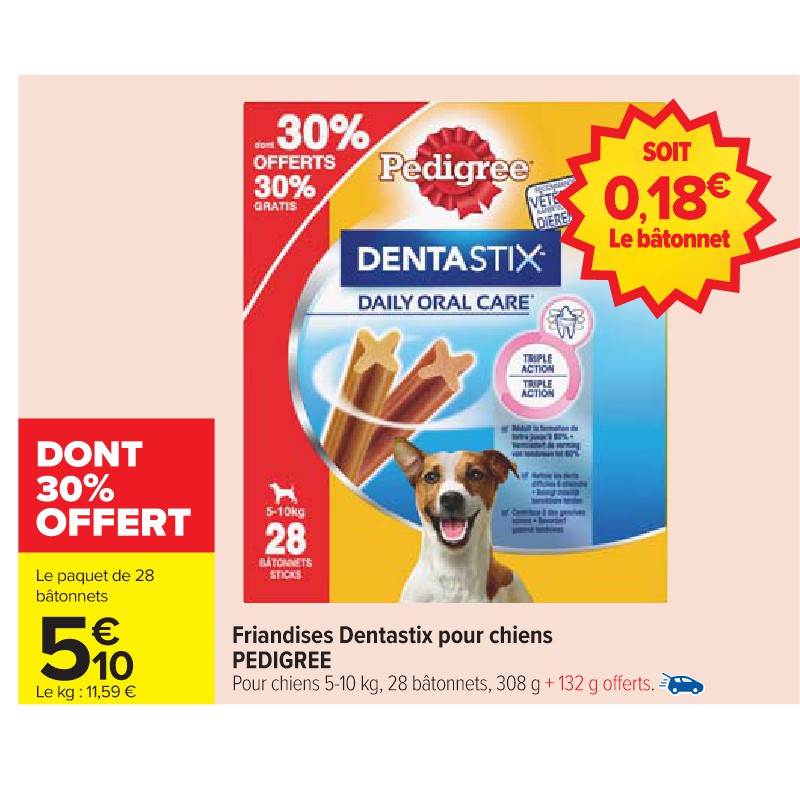 Friandises Dentastix pour chiens PEDIGREE Cora Gros volumes = petits prix