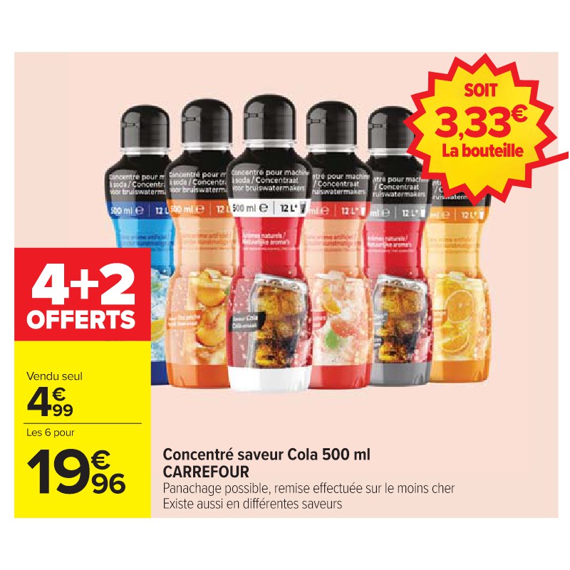 Concentré saveur Cola 500 ml CARREFOUR Cora Gros volumes = petits prix