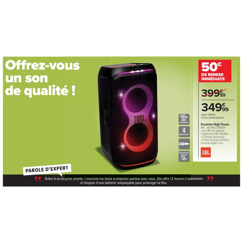Enceinte High Power JBL Cora Les beaux jours connectés à vos envies !