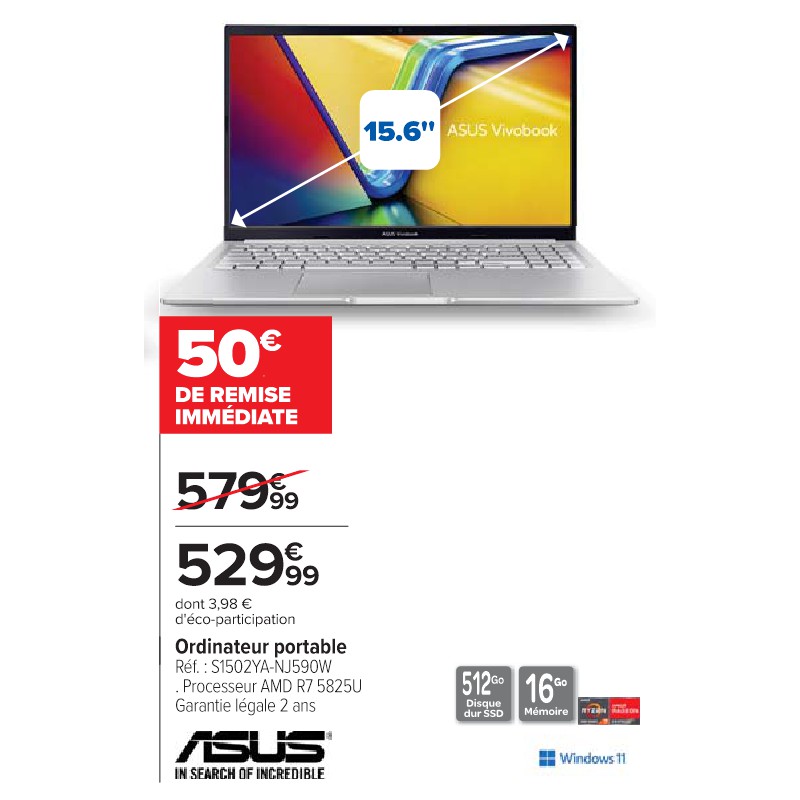 Ordinateur portable ASUS Cora Les beaux jours connectés à vos envies !