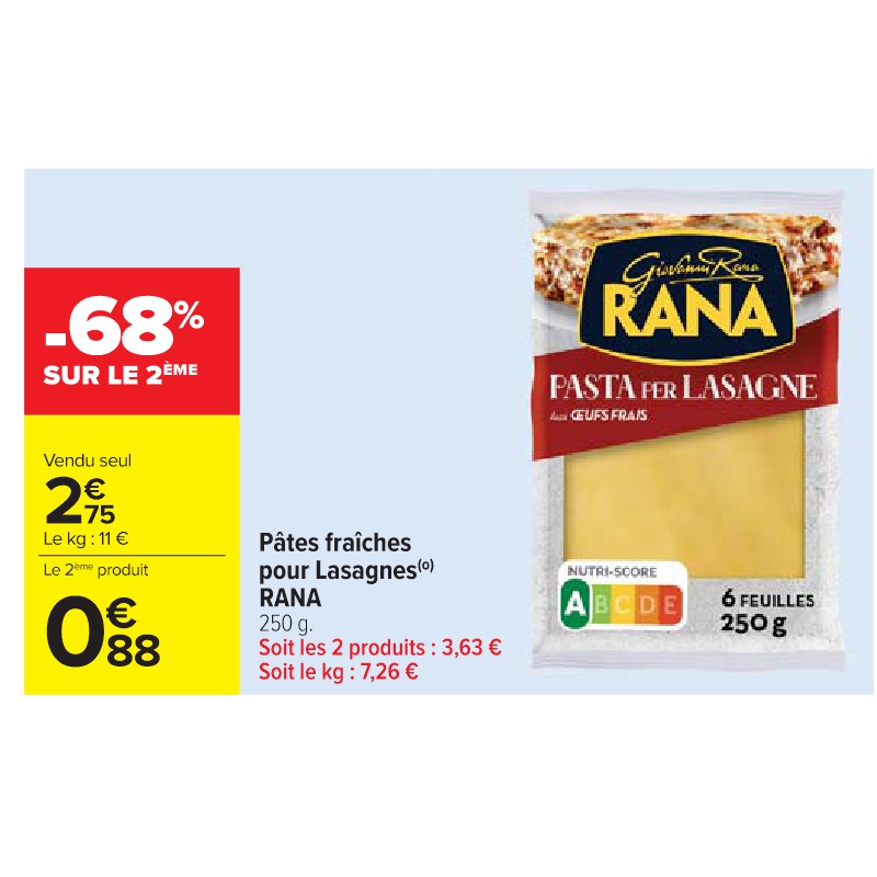 Pâtes fraîches pour Lasagnes RANA
