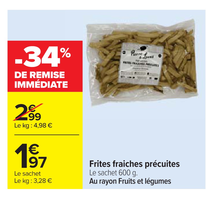 Frites fraiches précuites