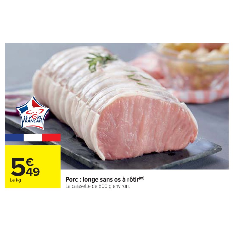 Porc : longe sans os à rôtir