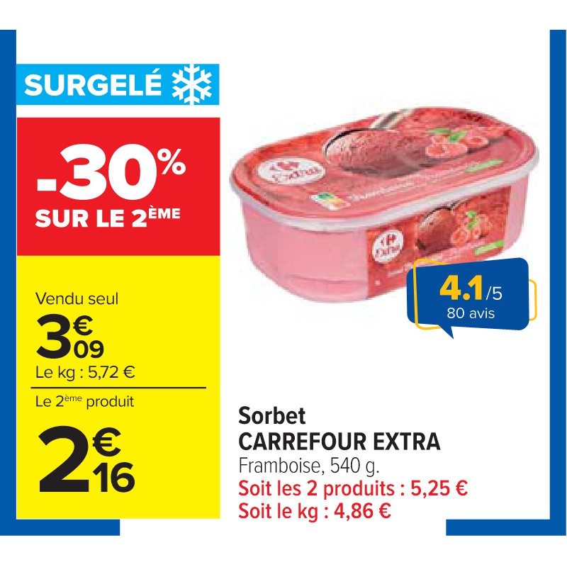 Sorbet CARREFOUR EXTRA