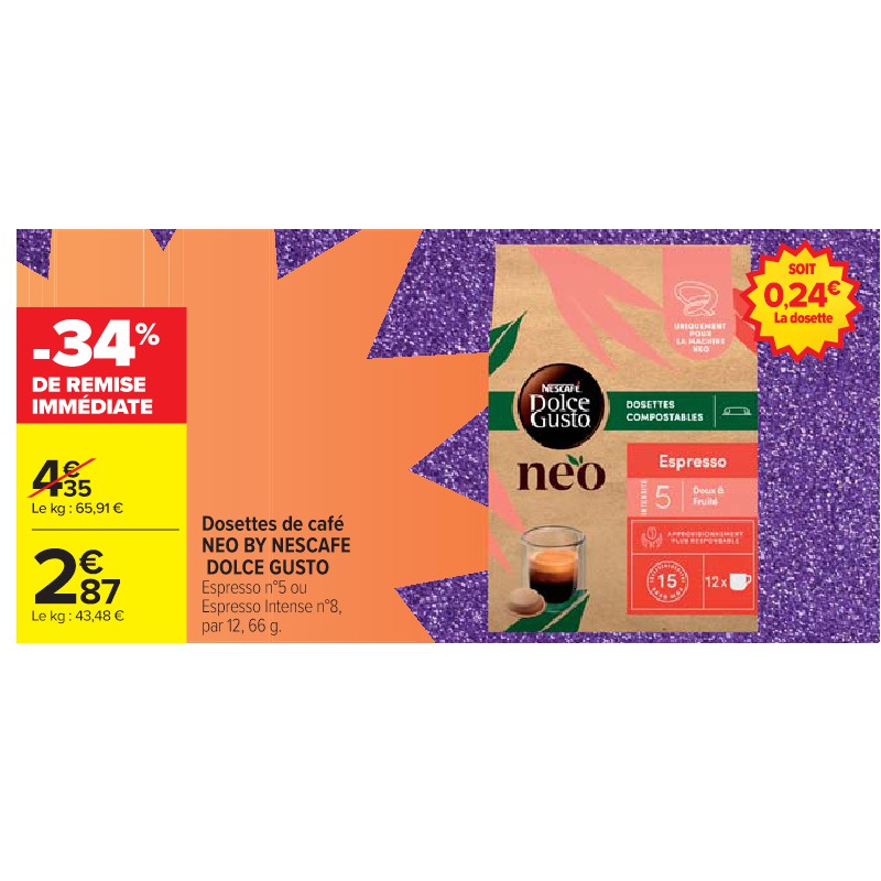 Dosettes de café NEO BY NESCAFE DOLCE GUSTO
