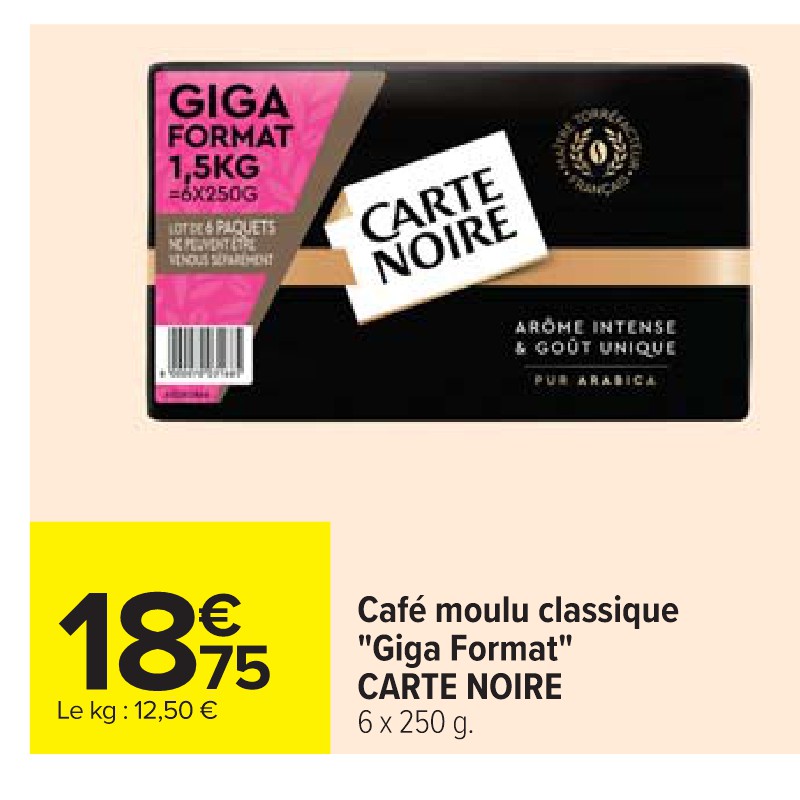 Café moulu classique ''Giga Format'' CARTE NOIRE