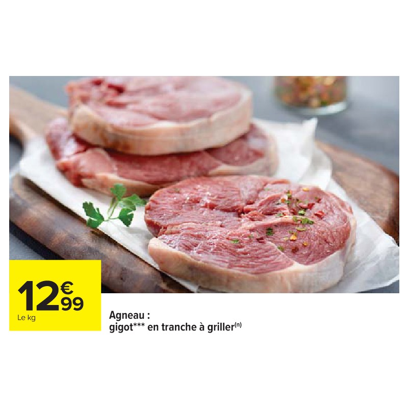 Agneau : gigot en tranche à griller