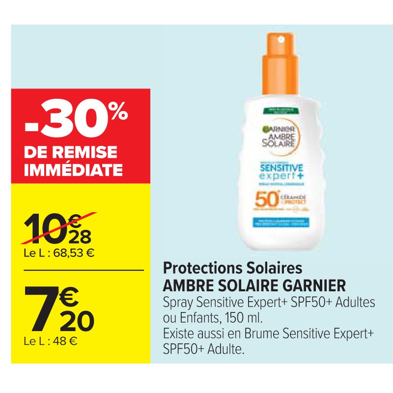 Protections Solaires AMBRE SOLAIRE GARNIER