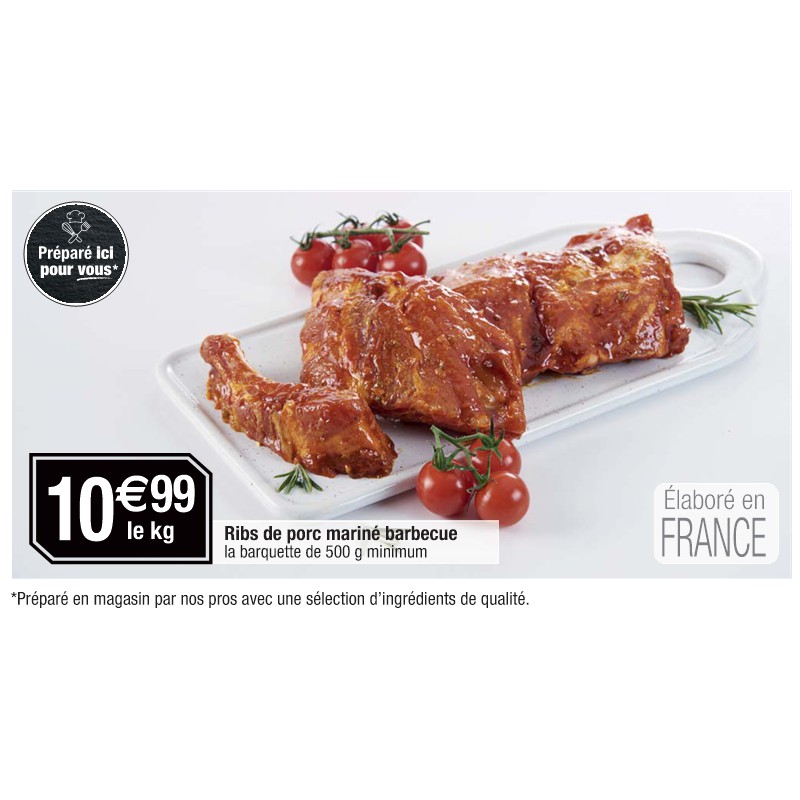 Ribs de porc mariné barbecue