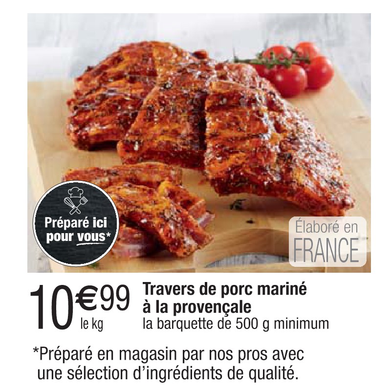 Travers de porc mariné à la provençale