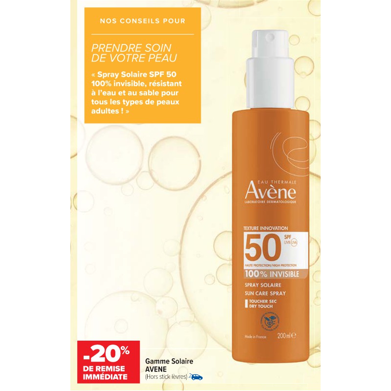 Gamme Solaire AVENE Cora Parapharmacie