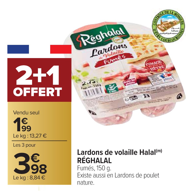 Lardons de volaille Halal RÉGHALAL