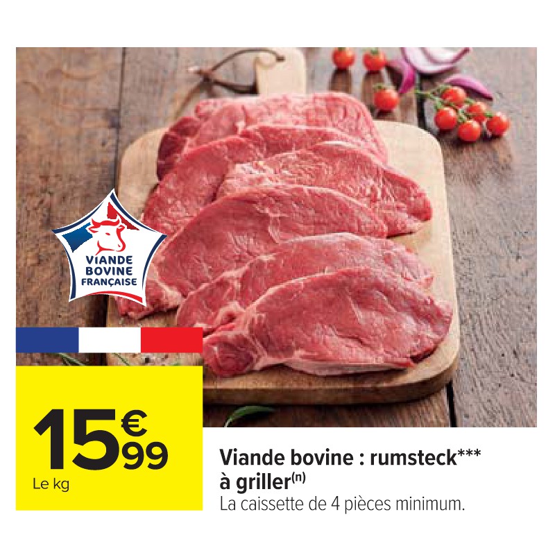 Viande bovine : rumsteck à griller