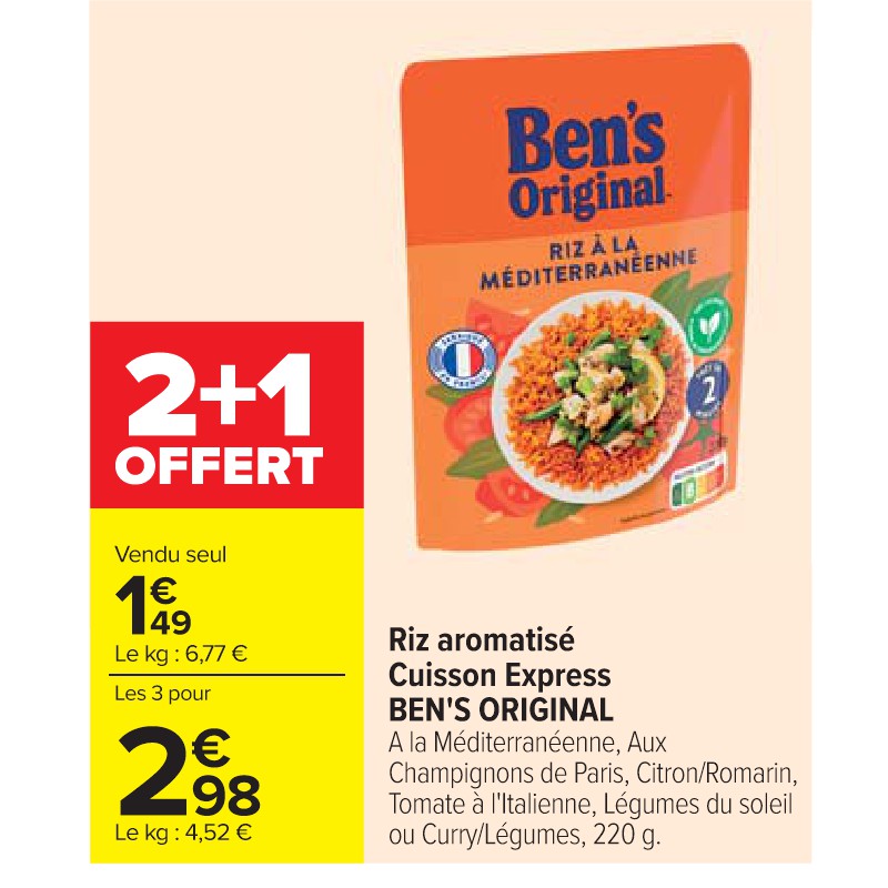 Riz aromatisé Cuisson Express BEN'S ORIGINAL