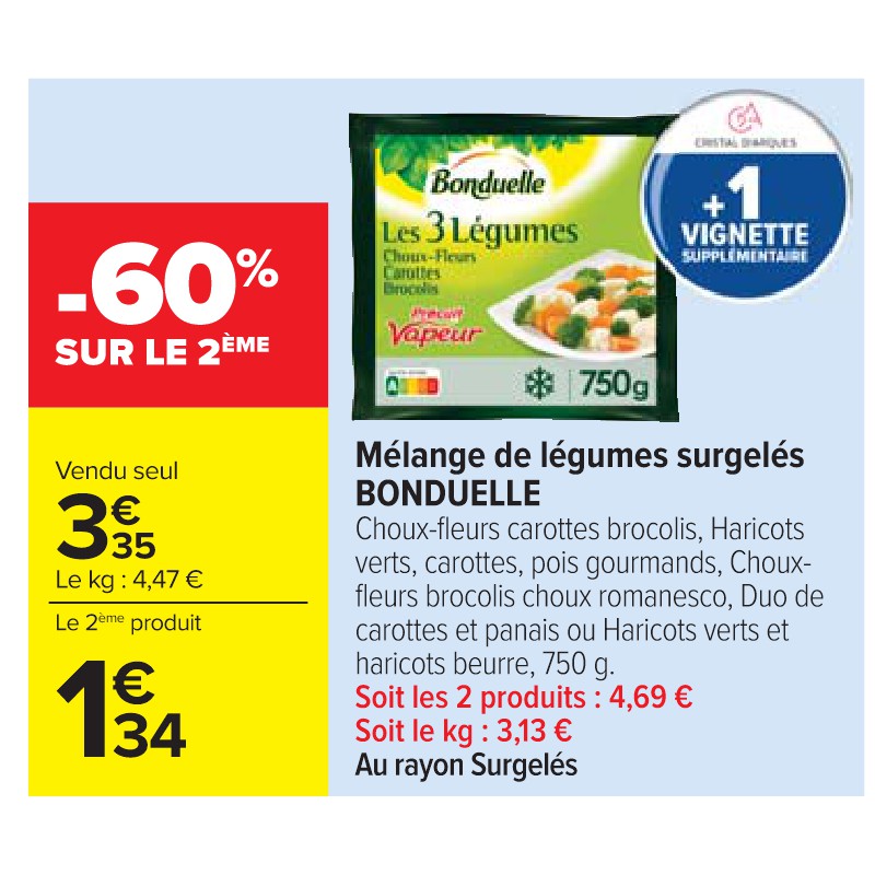 Mélange de légumes surgelés BONDUELLE