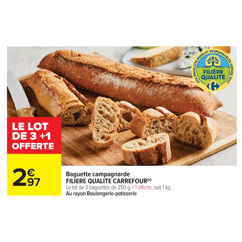 Baguette campagnarde FILIERE QUALITE CARREFOUR
