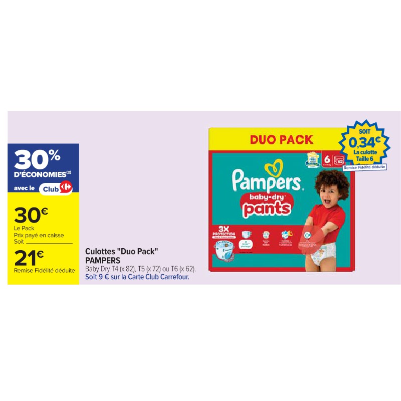 Culottes ''Duo Pack'' PAMPERS