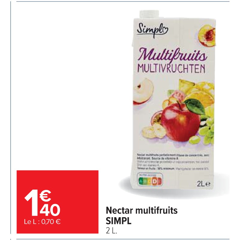 Nectar multifruits SIMPL Cora Petit-déjeuner