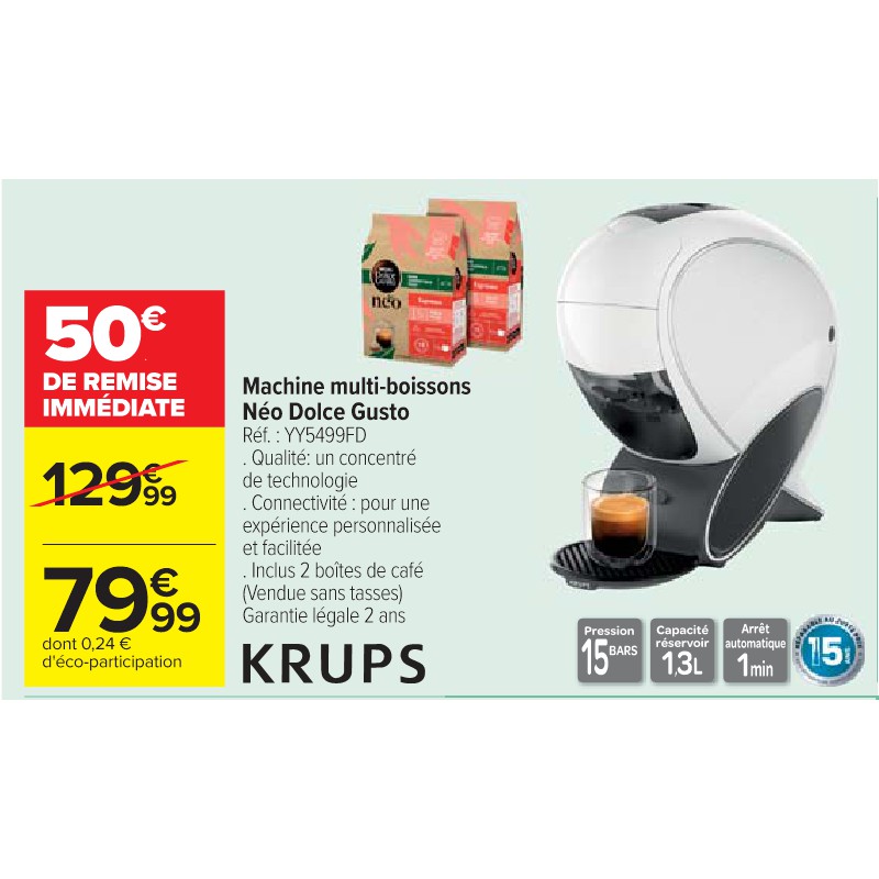Machine multi-boissons Néo Dolce Gusto KRUPS Cora Petit-déjeuner