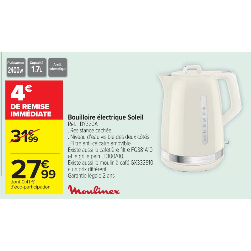 Bouilloire électrique Soleil MOULINEX Cora Petit-déjeuner