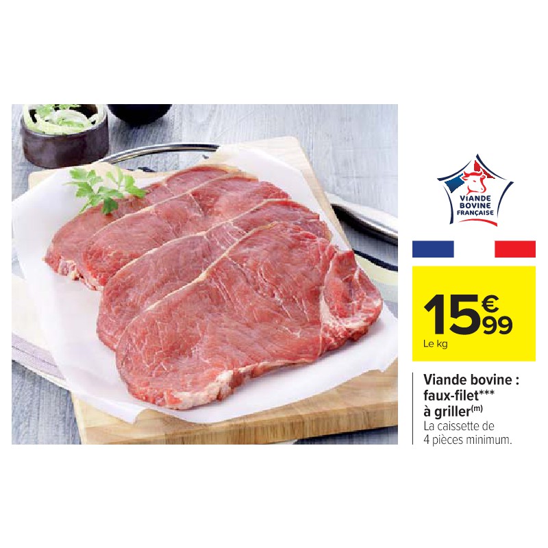 Viande bovine : faux-filet à griller