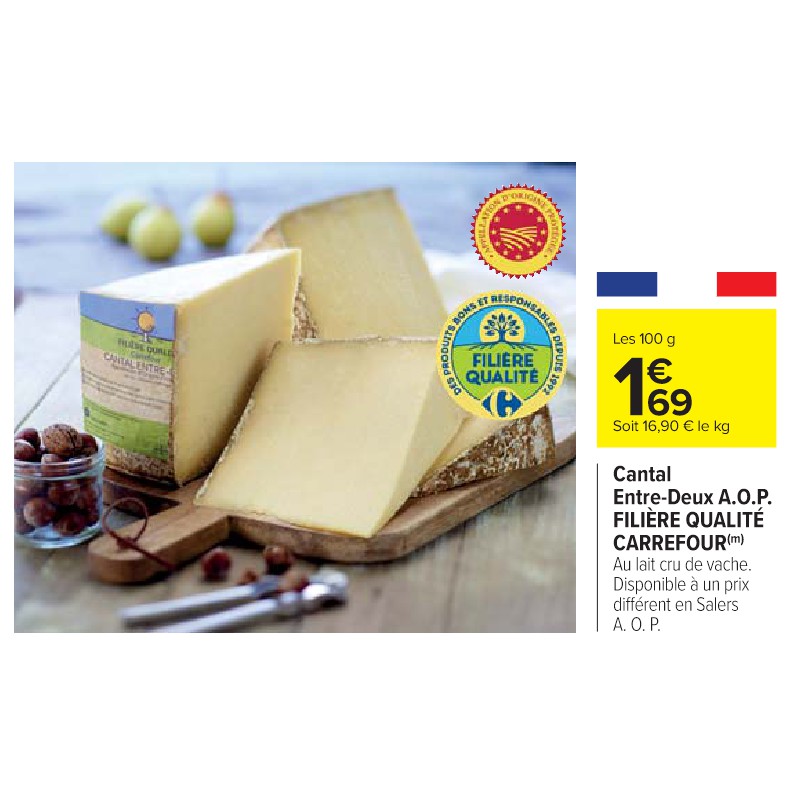 Cantal Entre-Deux A.O.P. FILIÈRE QUALITÉ CARREFOUR Cora Petit-déjeuner