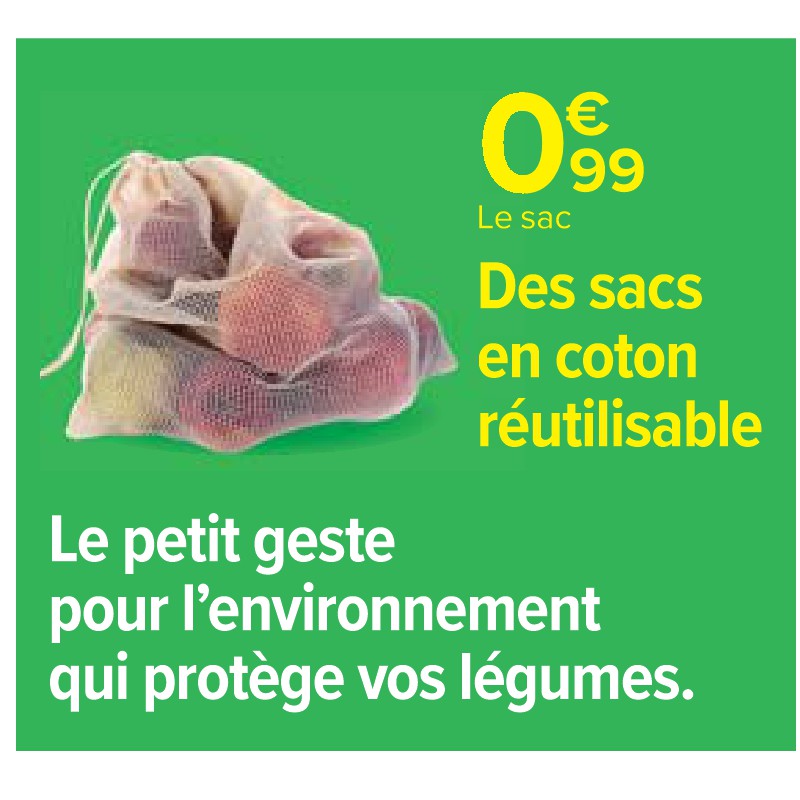 Sacs en coton réutilisable Cora Petit-déjeuner