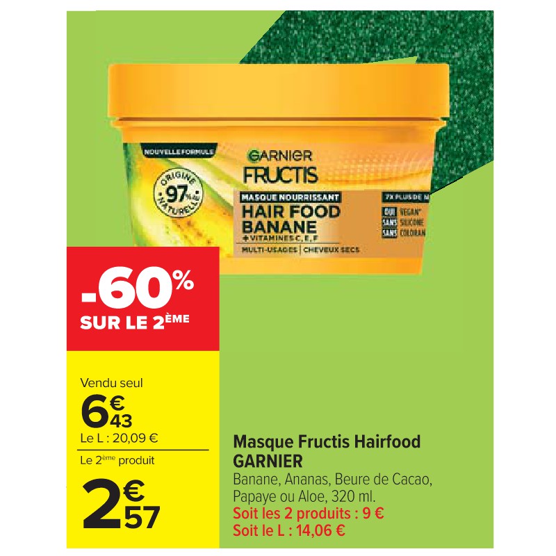 Masque Fructis Hairfood GARNIER Cora Petit-déjeuner