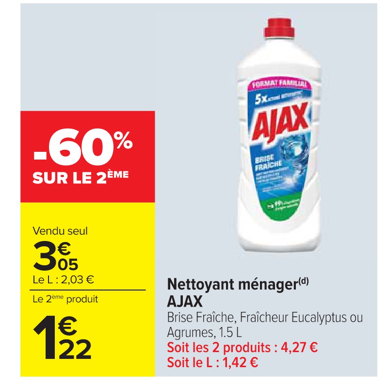 Nettoyant ménager AJAX Cora Petit-déjeuner