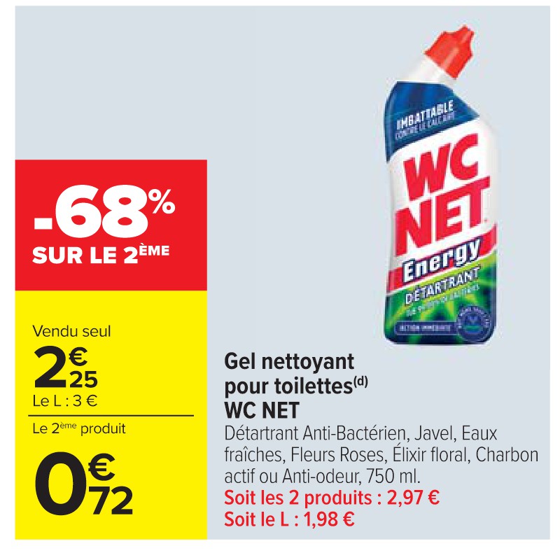 Gel nettoyant pour toilettes WC NET