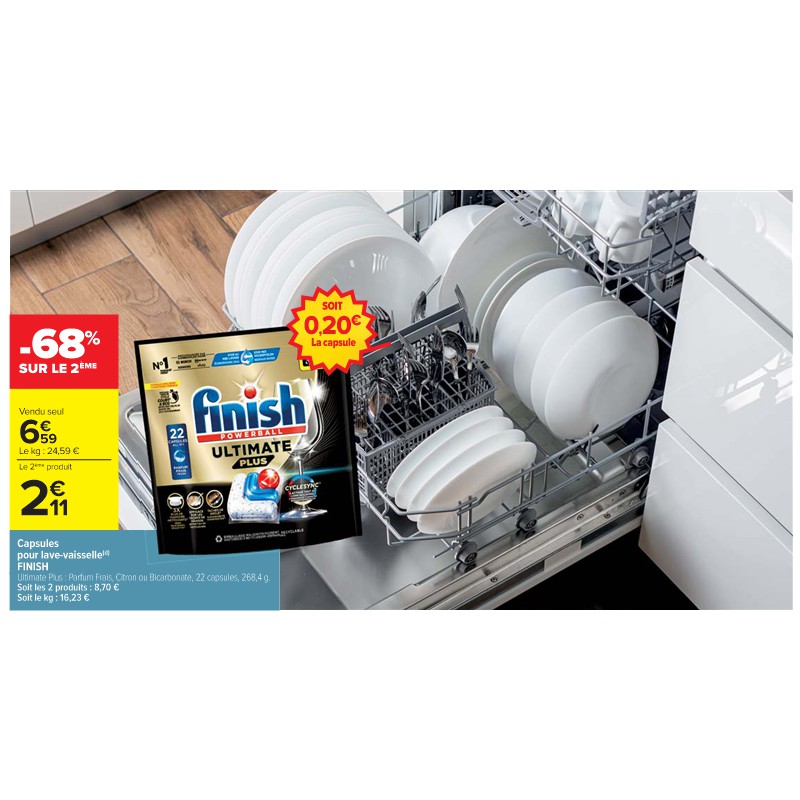 Capsules pour lave-vaisselle FINISH Cora Petit-déjeuner