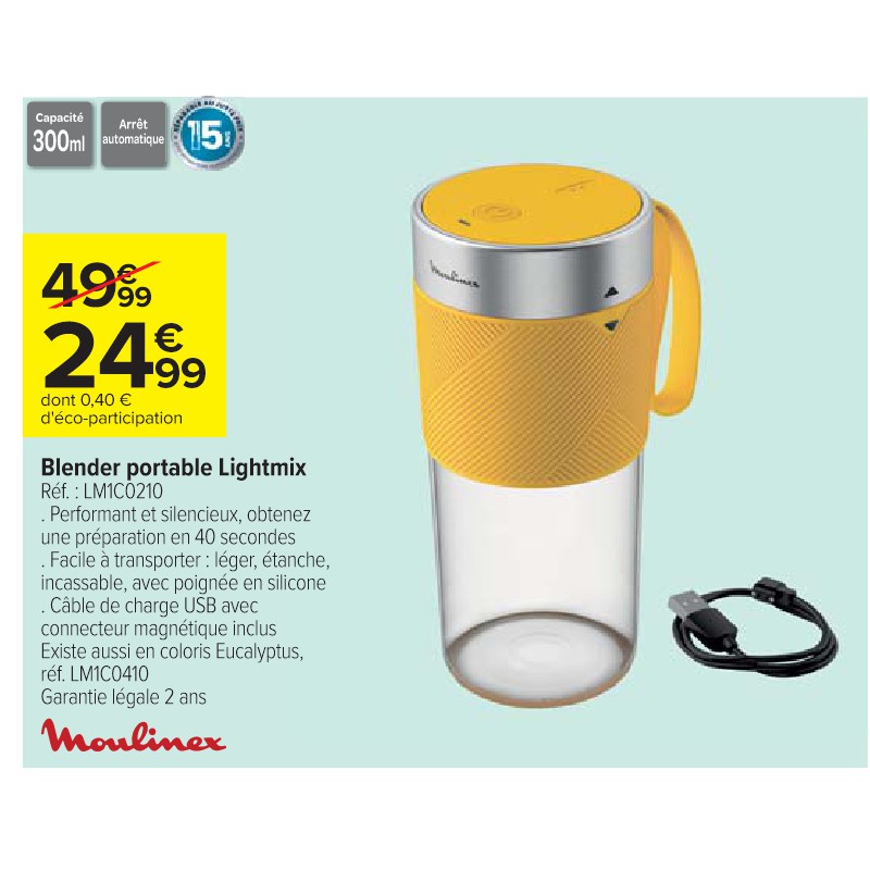 Blender portable Lightmix MOULINEX Cora Petit-déjeuner