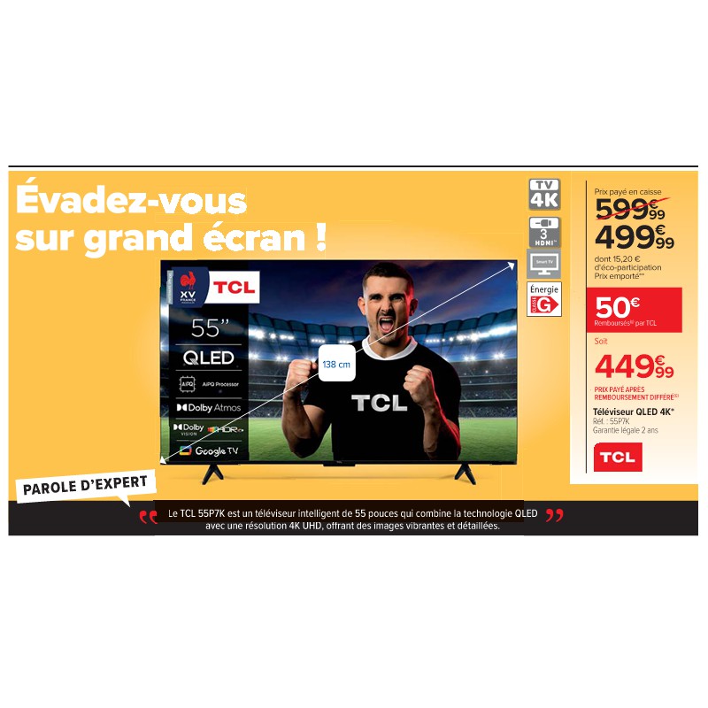Téléviseur QLED 4K TCL Cora Passez l'été connectés à vos envies !