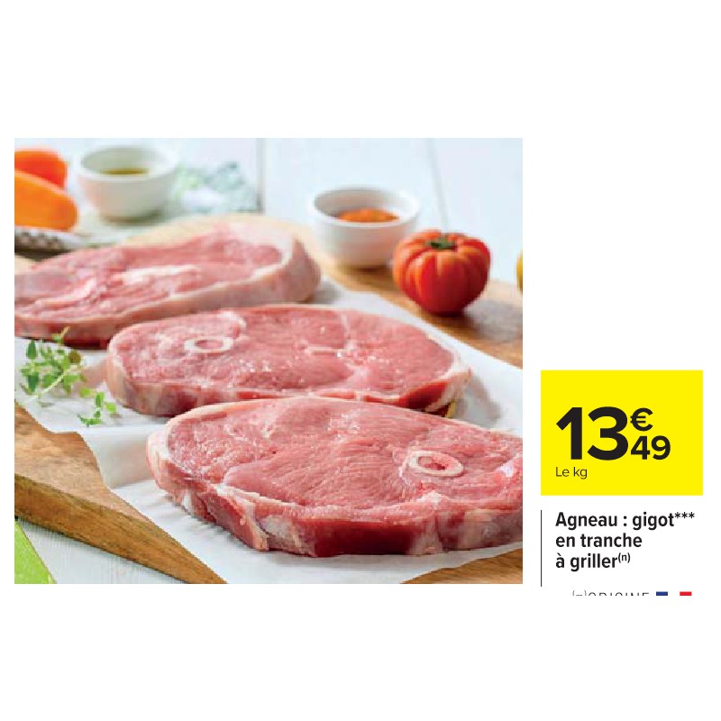 Agneau : gigot en tranche à griller
