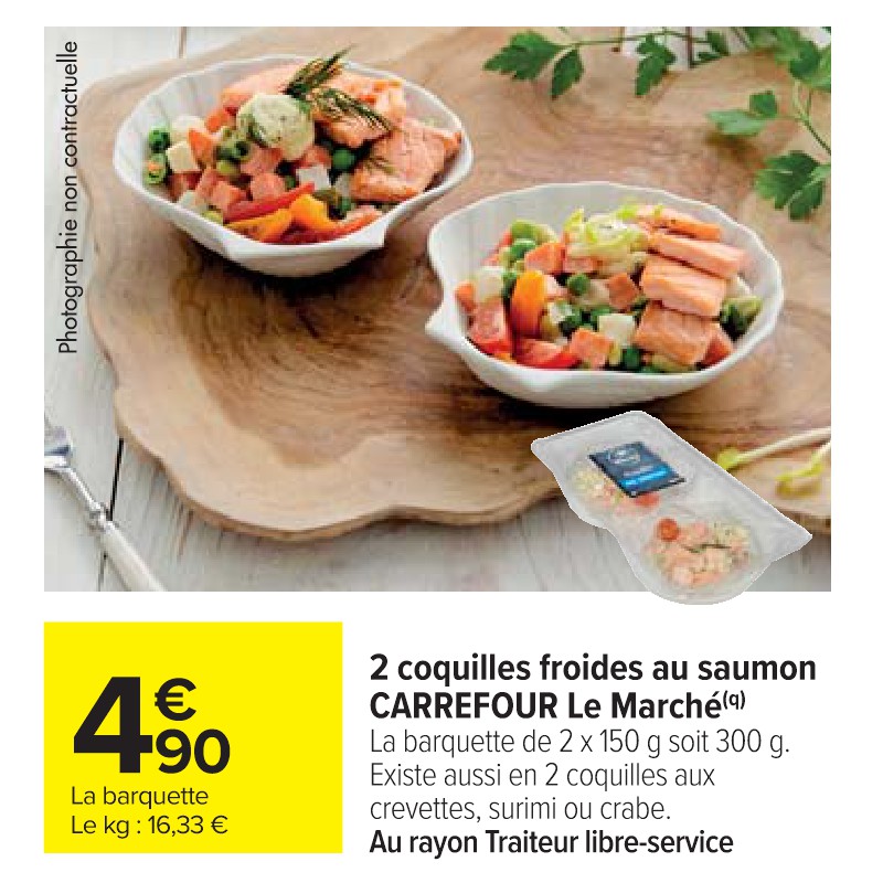 2 coquilles froides au saumon CARREFOUR Le Marché